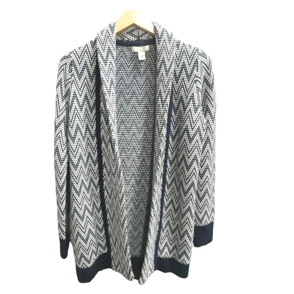 Banana Republic Cardigan Merino Wool Chevron  Italian Yarn Size Small